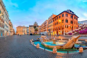 Panorama,Of,Piazza,Di,Spagna,In,Rome,,Italy.,Spanish,Steps