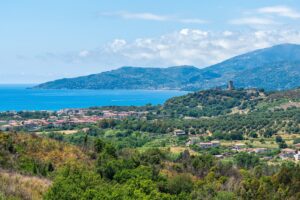 Ascea,Marina,Coastline,On,A,Sunny,Summer,Day,,Cilento,,Campania,
